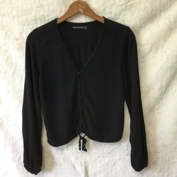 Abercrombie & Fitch Black V-Neck Crop Top - Picture 4 of 12